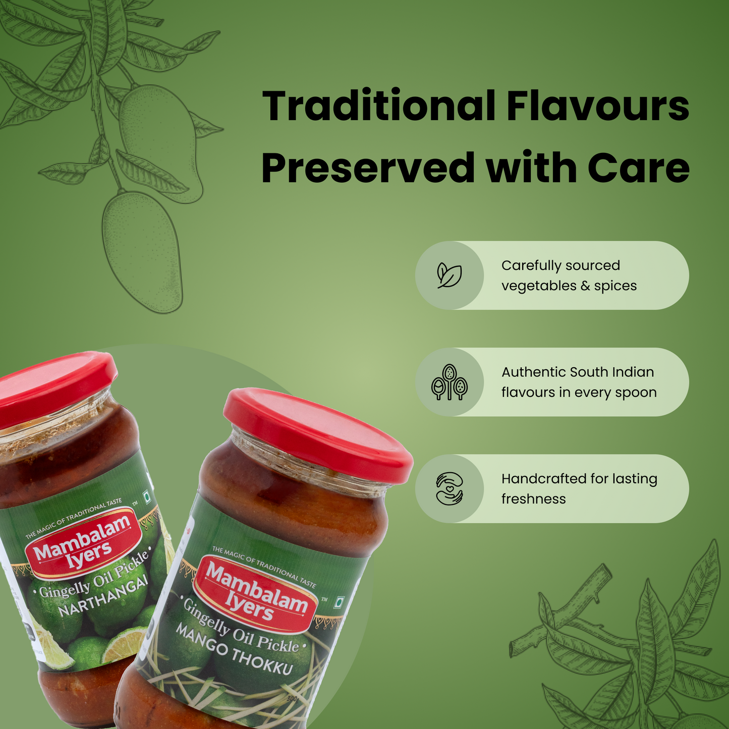Narthangai Pickle (300 gms) & Mango Thokku Pickle (300 gms)