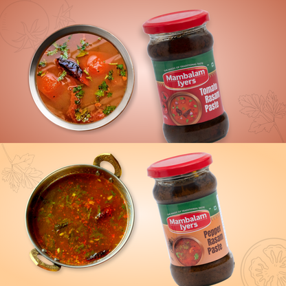 Tomato Rasam Paste (300 gms) & Pepper Rasam Paste (300 gms)