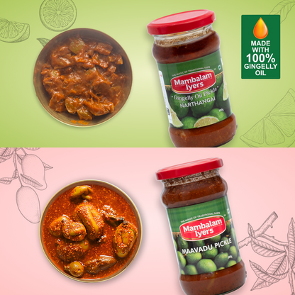 Narthangai Pickle (300 gms) & Maavadu Pickle (300 gms)