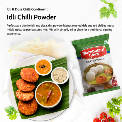 Mambalam Iyers Idli Chilli Powder - Pack of 5 x 100g each