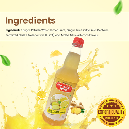 Lemon Ginger Sarbath (700 Ml)