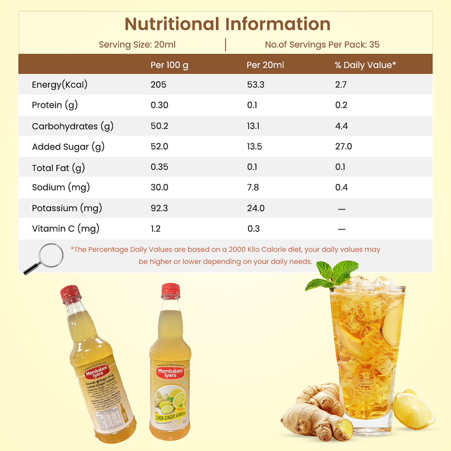 Lemon Ginger Sarbath (700 Ml)