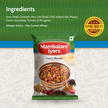 Mambalam Iyers Curry Masala Powder - Pack of 5 x 100g each