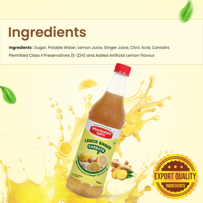 Lemon Ginger Sarbath (700 Ml)