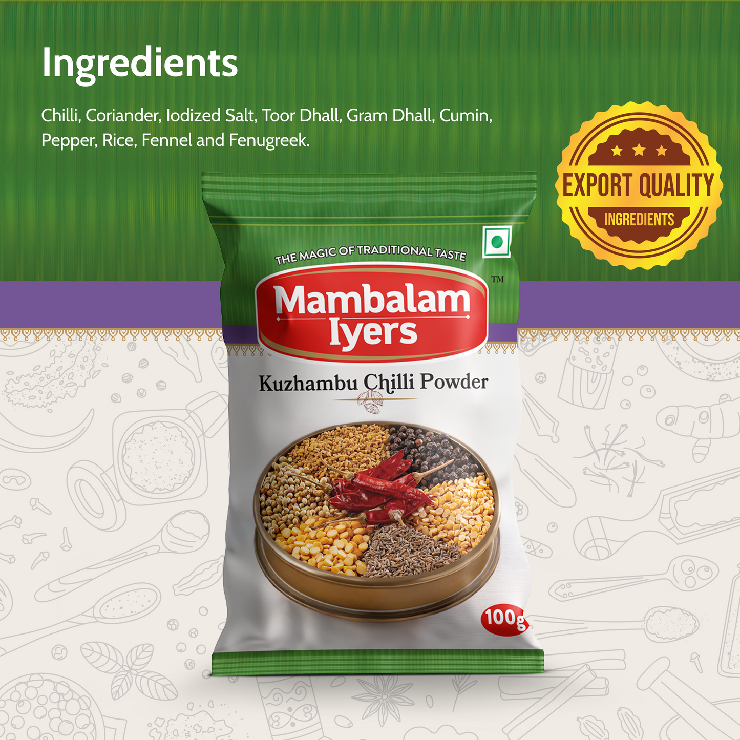 Kuzhambu Chilli Powder (100 gms)