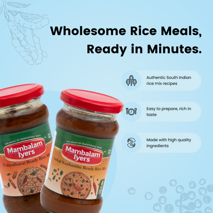 Puliyodharai (300 gms) & Vathal Kuzhambu Ready Rice Mix (300 gms)