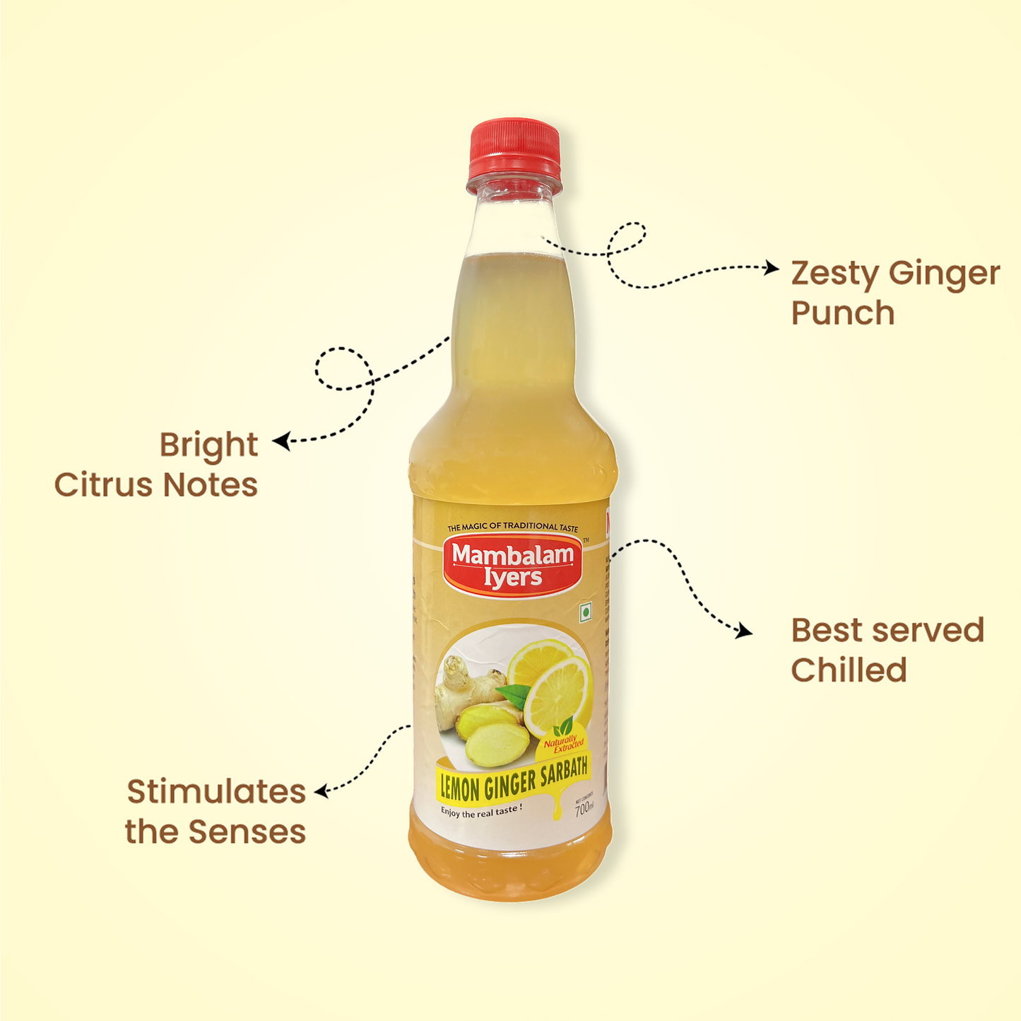 Lemon Ginger Sarbath (700 Ml)