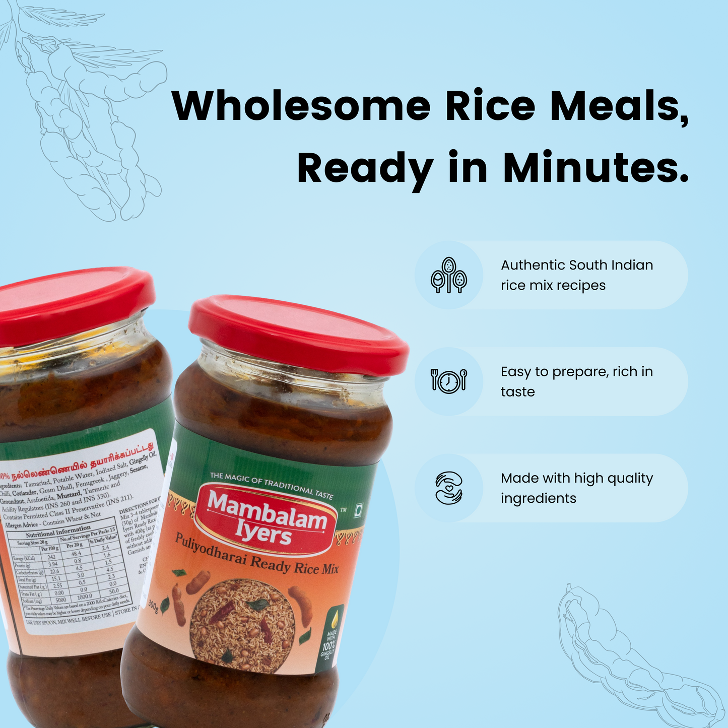 Puliyodharai Ready Rice Mix (300 gms)