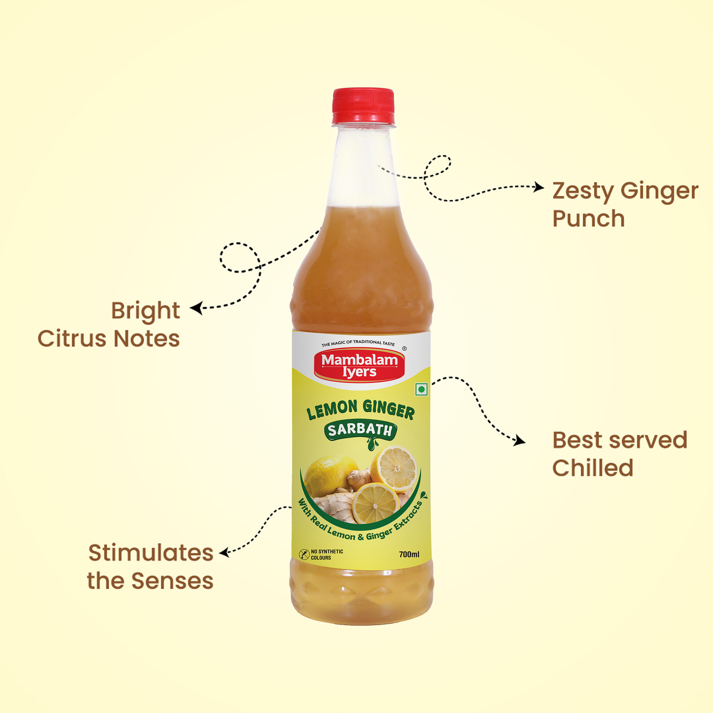 Lemon Ginger Sarbath (700 Ml)