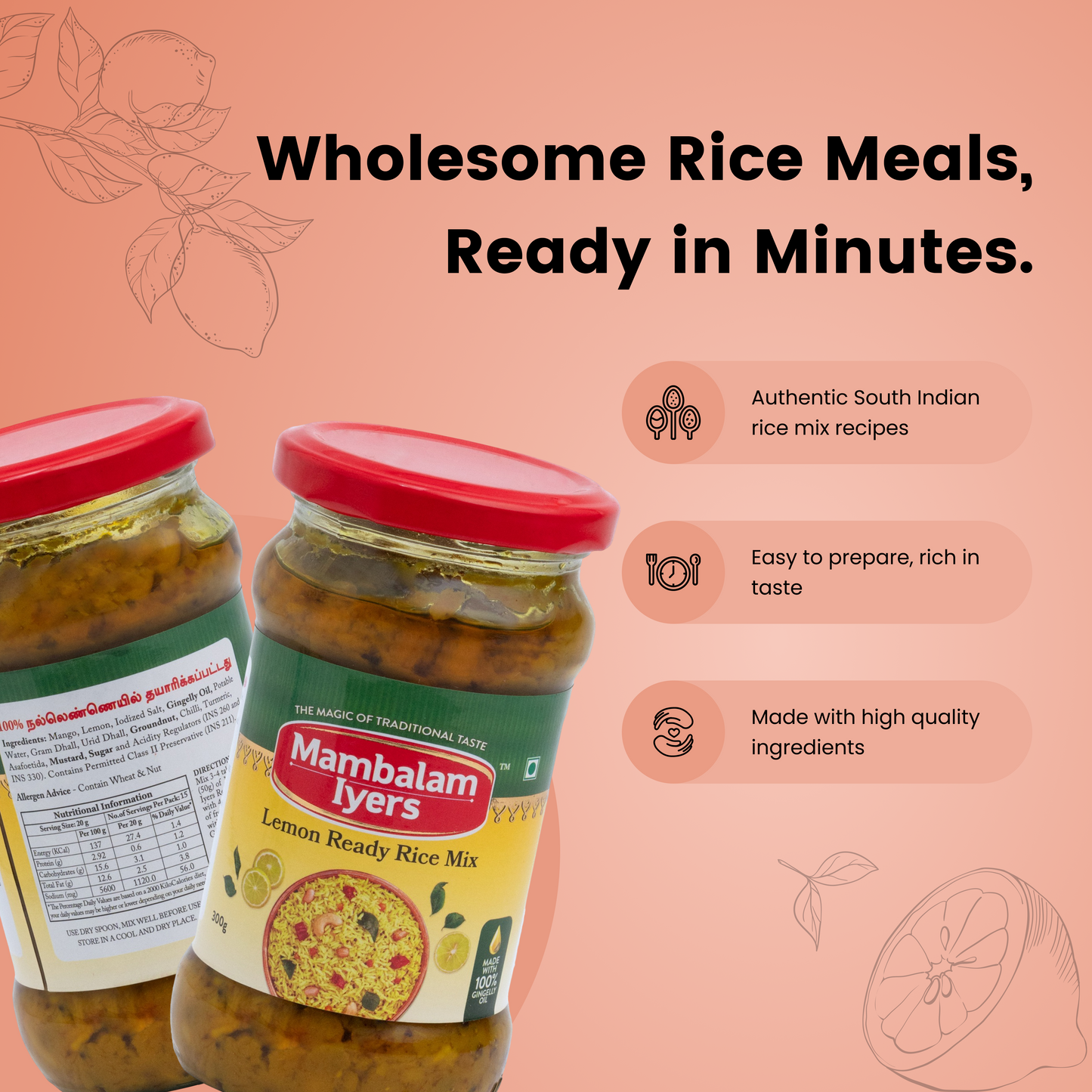 Lemon Ready Rice Mix (300 Gms)
