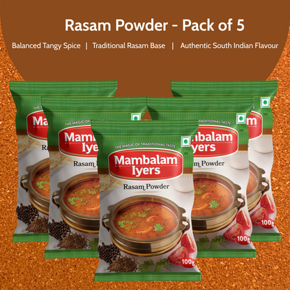 Mambalam Iyers Rasam Powder - Pack of 5 x 100g each