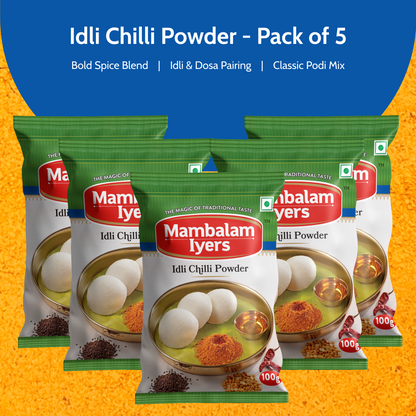 Mambalam Iyers Idli Chilli Powder - Pack of 5 x 100g each