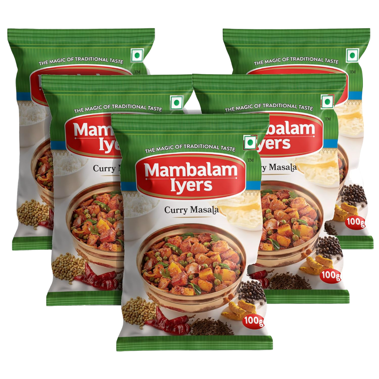 Mambalam Iyers Curry Masala Powder - Pack of 5 x 100g each