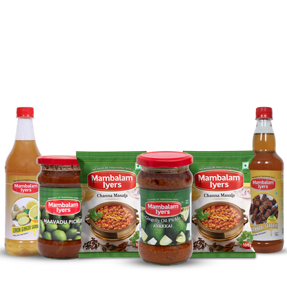 Mambalam Iyers food products including bottles and packets