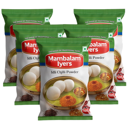 Mambalam Iyers Idli Chilli Powder - Pack of 5 x 100g each