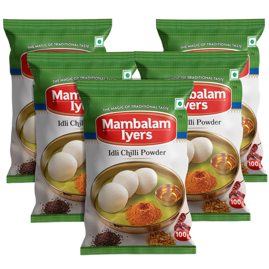 Mambalam Iyers Idli Chilli Powder - Pack of 5 x 100g each